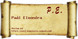 Paál Eleonóra névjegykártya